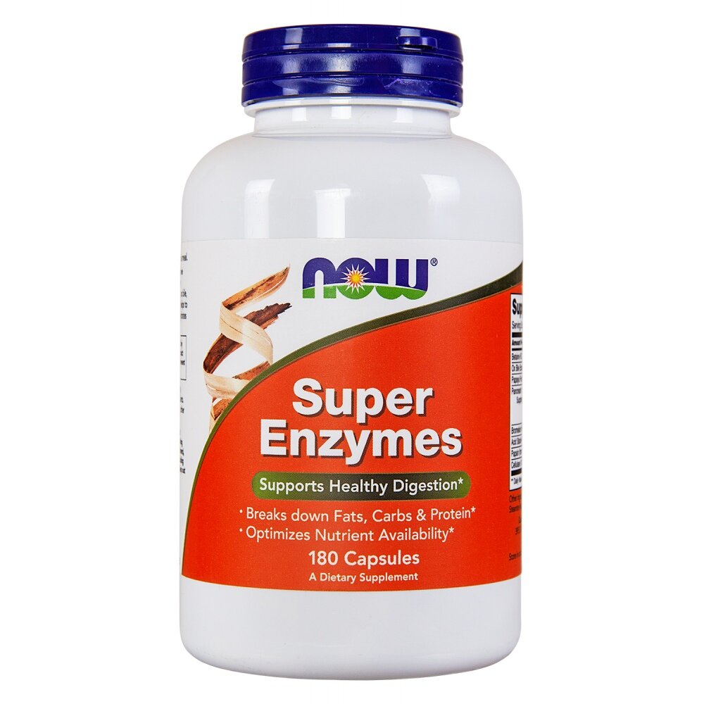 NOW Super Enzymes, 180 капсул