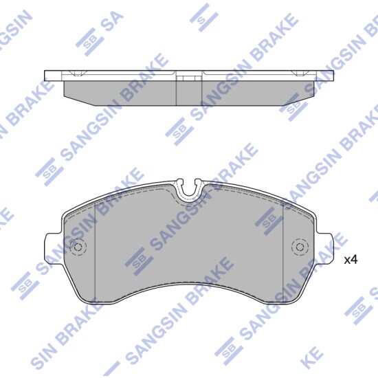 Колодки тормозные передние Sangsin Brake для MB Sprinter / VW Crafter 06->, 4 шт