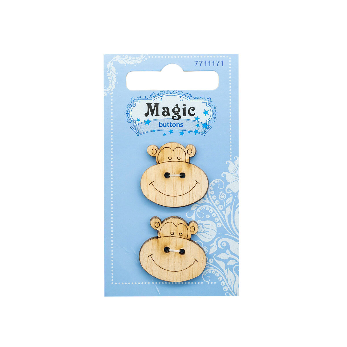 Пуговицы фигурные Magic Buttons 'Мартышка', 23*24 мм, 2 прокола, дерево, 2 шт