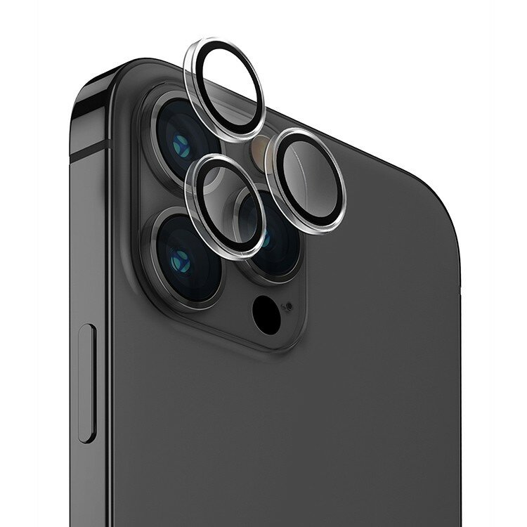 Uniq стекло для камеры iPhone 15 Pro, OPTIX Camera Lens protector Aluminium, Clear (3 линзы) — фото 1