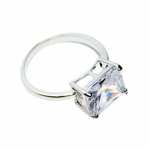 фото Кольцо помолвочное art decor s.r.l., стекло, размер 17, белый