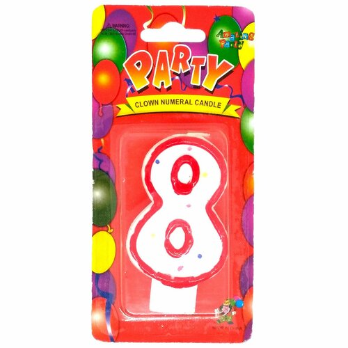 Свеча для торта цифра 8 7см вечеринка 293₽