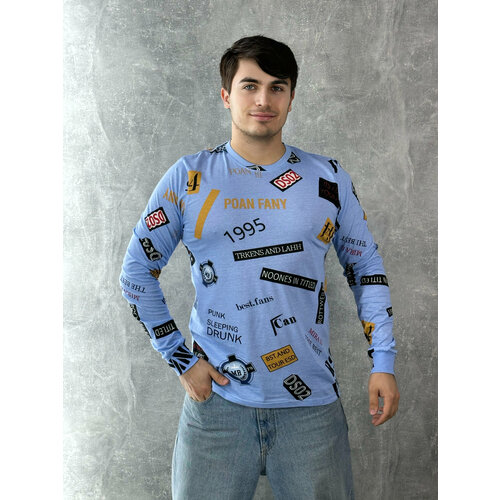 фото Лонгслив mira, размер 56, голубой