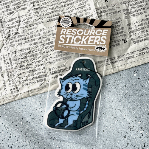 Изображение товара Ароматизатор для авто кот в гоночном сидении "Новая машина" / Resource Stickers