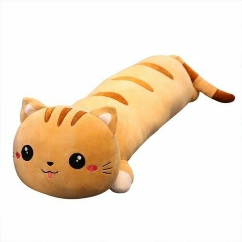 Мягкая игрушка Кот Батон , игрушка-подушка длинный кот, лежачий кот батон 60 см