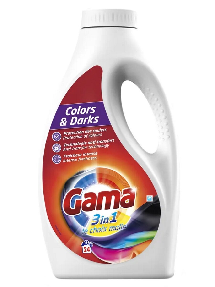 Гель для стирки цветных и темных тканей Gama Color & Darks 1,2 литра