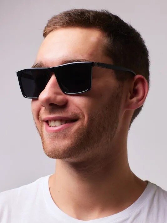 фото Солнцезащитные очки мужские, очки с поляризацией, прямоугольная оправа, унисекс