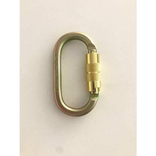 Карабин стальной овальный винтовой AZ011T