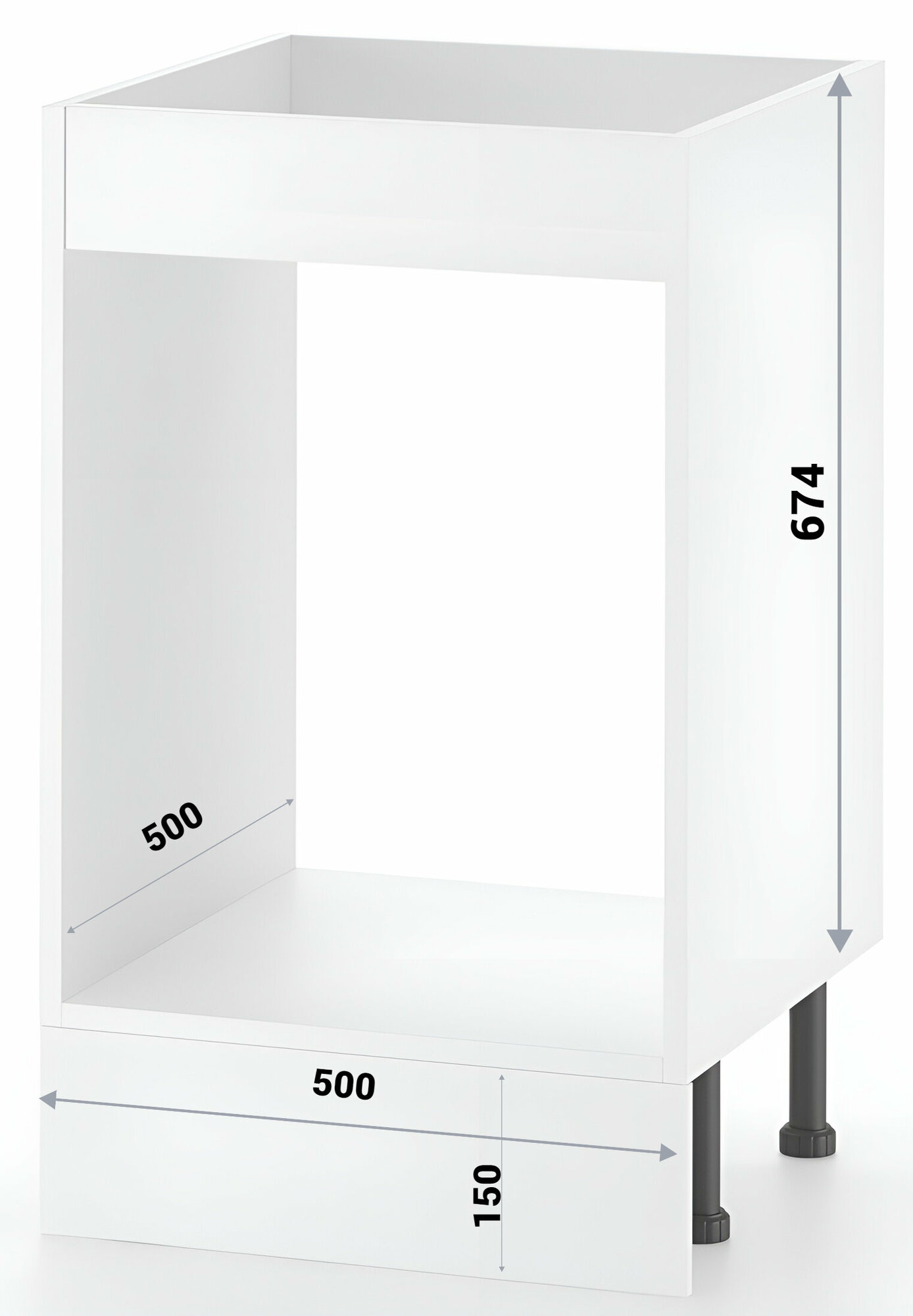 Корпус напольного кухонного шкафа для мойки НМ 500 (Нева) Ш50*В82*Г50