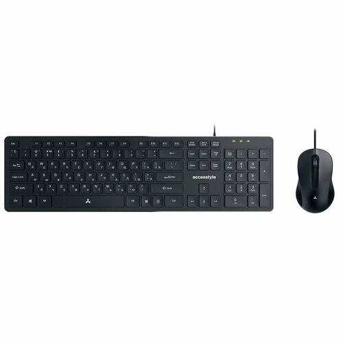 Проводной комплект Accesstyle клавиатура K201-OC, мышь M201-OC, серый