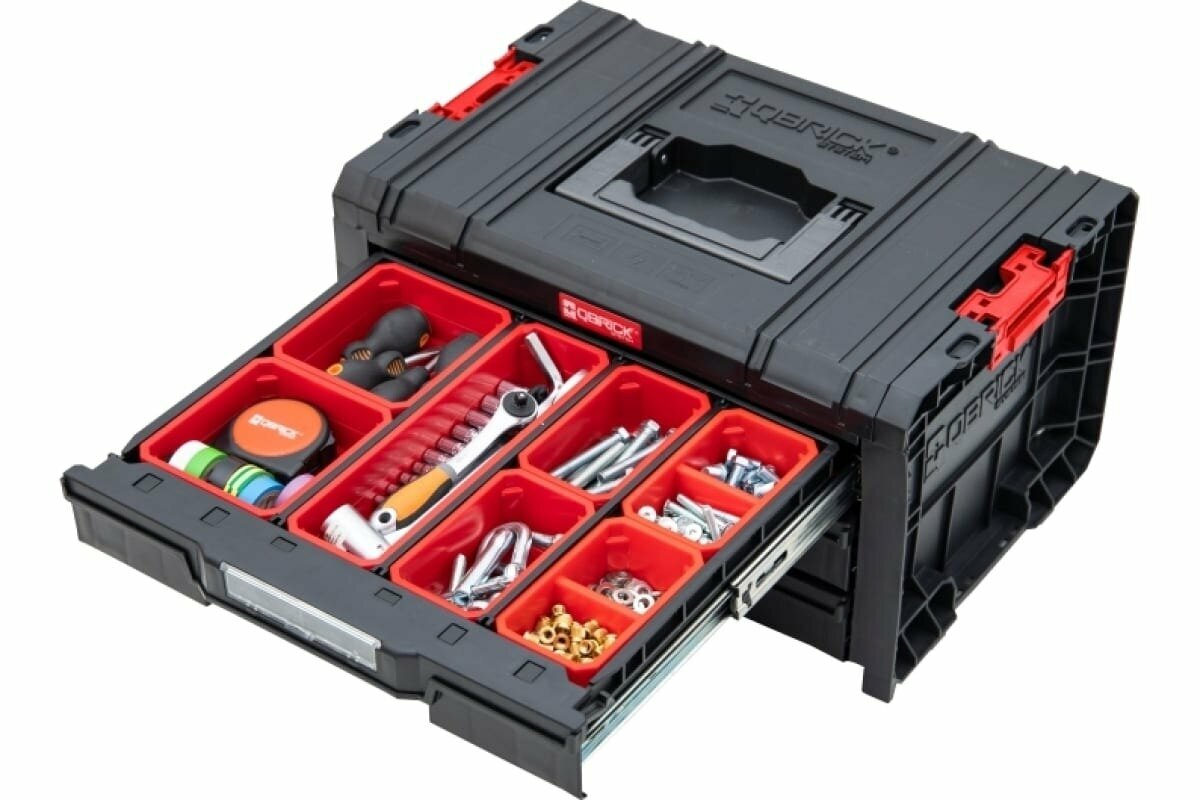Ящик с органайзером Qbrick System Drawer3 Toolbox Expert, 45x32x24 см, черный — фото 1