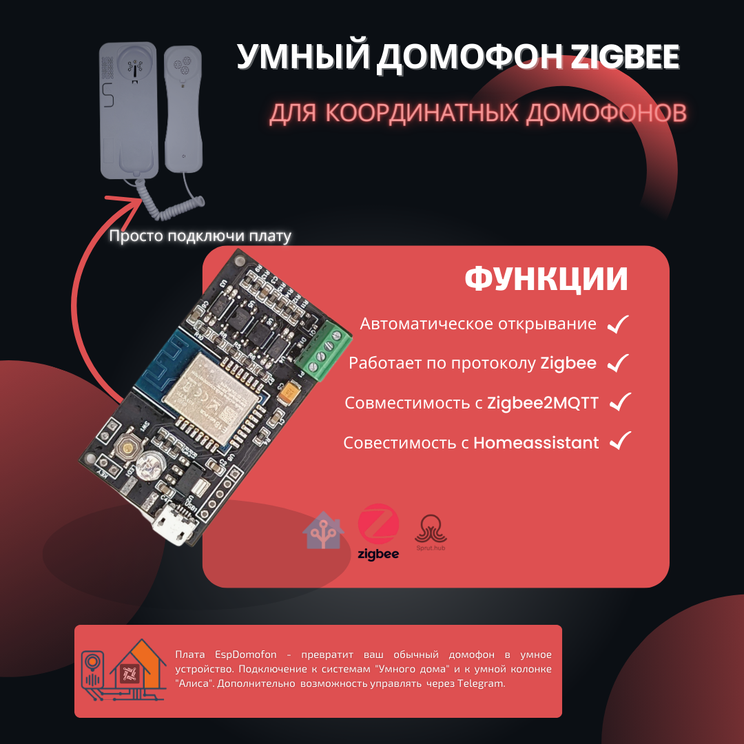 Умный домофон Zigbee v.1