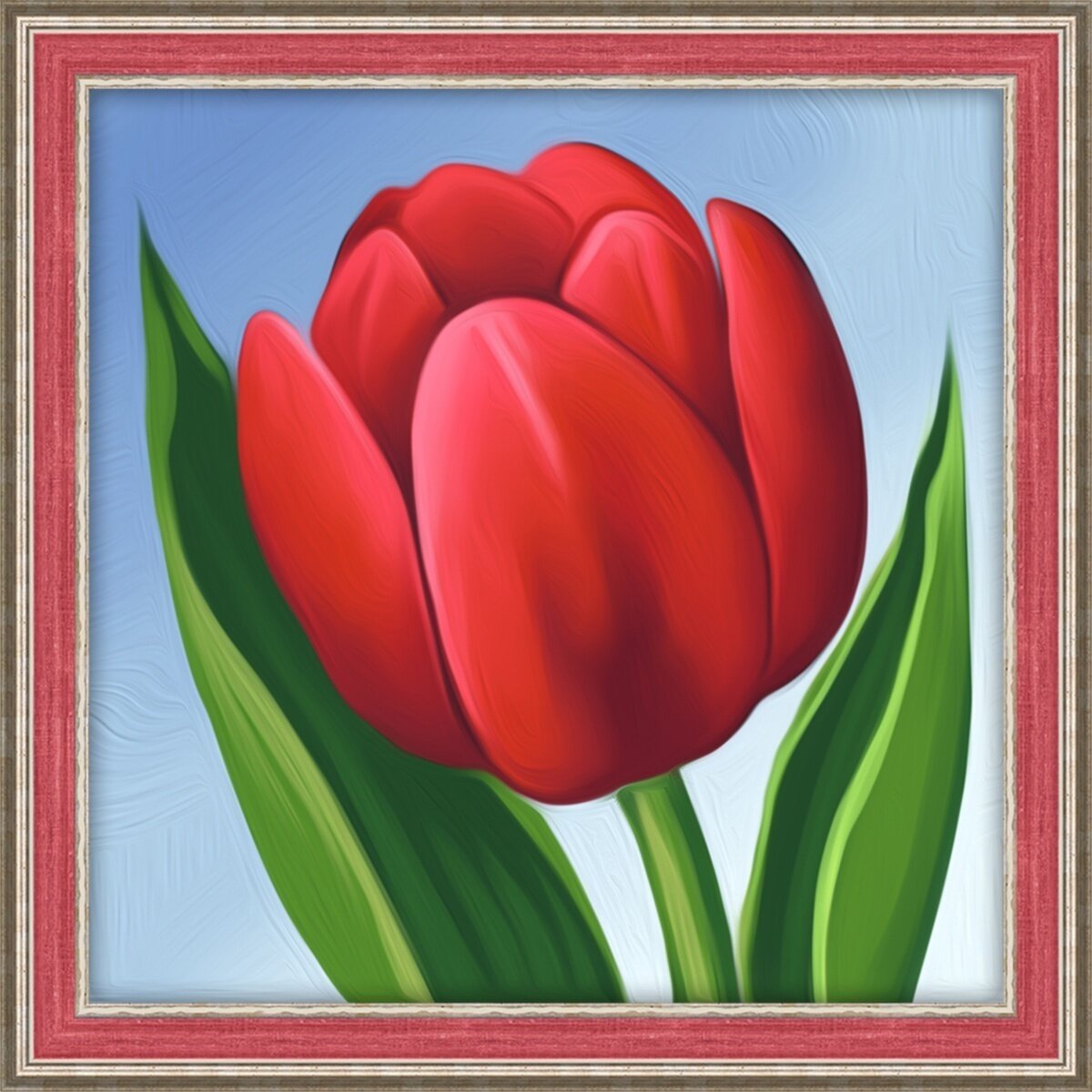 Алмазная мозаика Алмазная живопись "Красный тюльпан", 15*15 см (АЖ-1634)