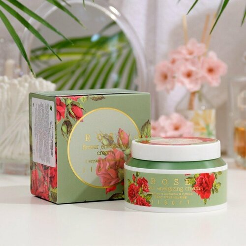 Крем для лица Jigott с экстрактом розы Rose Flower Energizing Cream, 100 мл (комплект из 3 шт)