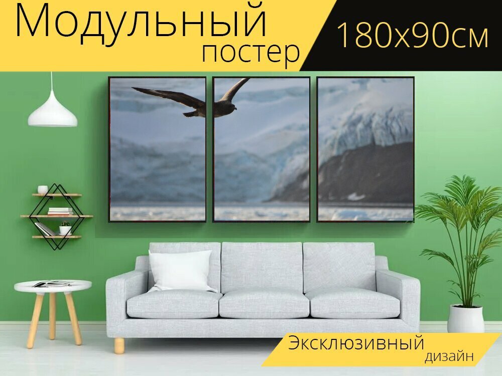 Модульный постер "Пейзаж, антарктида, антарктика" 180 x 90 см. для интерьера