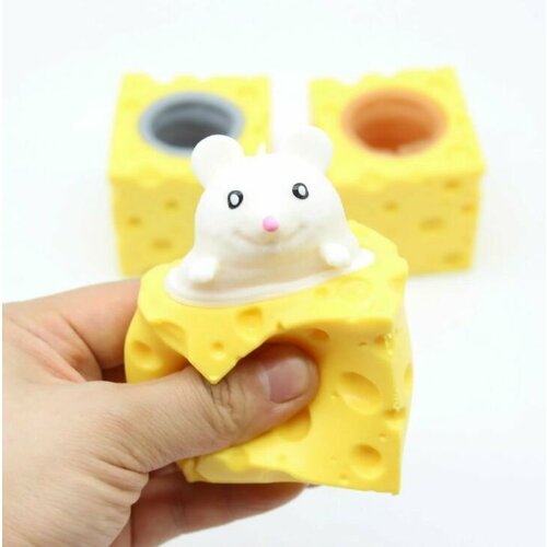 Мышка в сыре антистресс детская антистресс развивающая игрушка для малышей мышка в сыре мялка серая