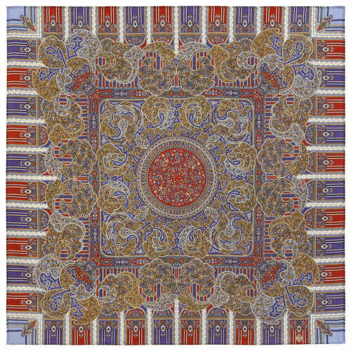 Платок Павловопосадская платочная мануфактура,89х89 см, красный, синий павловопосадский платок день рождения 789 2