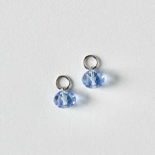 Комплект серег Подвески на серьги с голубыми кристаллами, стекло, голубой серьги с голубыми кристаллами котик