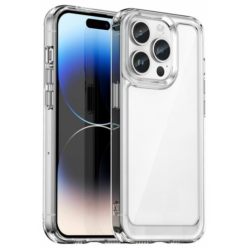 Накладка пластиковая для iPhone 15 Pro с силиконовой окантовкой прозрачная накладка пластиковая для xiaomi 14 pro с силиконовой окантовкой прозрачная