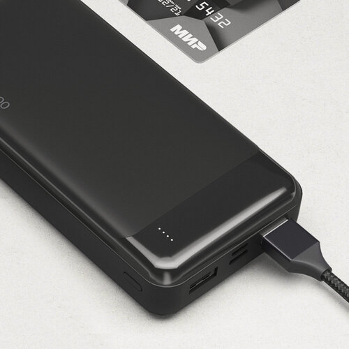 Изображение товара Внешний аккумулятор NRG Power 20000 mAh, 2A, 2xUSB, черный, Deppa 33631-OZ/ Без заводской упаковки