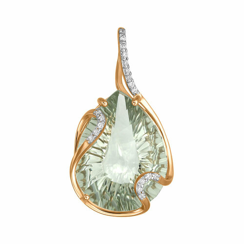 фото Золотая подвеска c аметистом зеленым aloris 585 пробы aloris jewelry