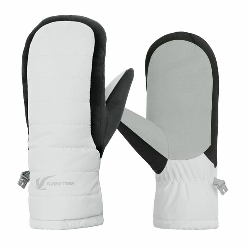фото Варежки детские водонепроницаемые теплые зимние лыжные, FLYINGTERN - белые