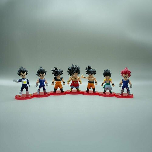 Детализированная фигурка из аниме Dragon Ball/Жемчуг Дракона - набор из 7 фигурок 9pcs set dragon ball z gt cell barcode heroes battle card ultra instinct game collection cards