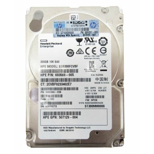Жесткий диск HP 537809-S21 300Gb 10000 SAS 25 HDD 1278500₽