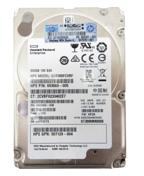 Жесткий диск HP 537809-B21 300Gb 10000 SAS 2,5" HDD