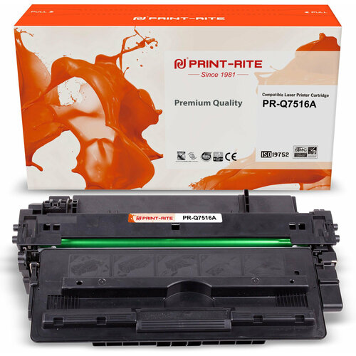 Картридж лазерный Print-Rite PR-Q7516A TFH415BPU1J черный плата форматера сетевая hp lj 5200n 5200tn 5200dtn q6498 67901 67902 67905 69001 69002 69003 69004 69005 69006