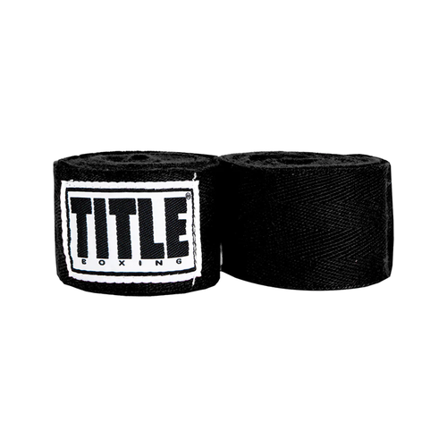 Боксерские бинты TITLE Boxing Traditional Weave 180 Black (One Size) бинты боксерские title classic mexican 180 hand wraps 2 0 4 5м