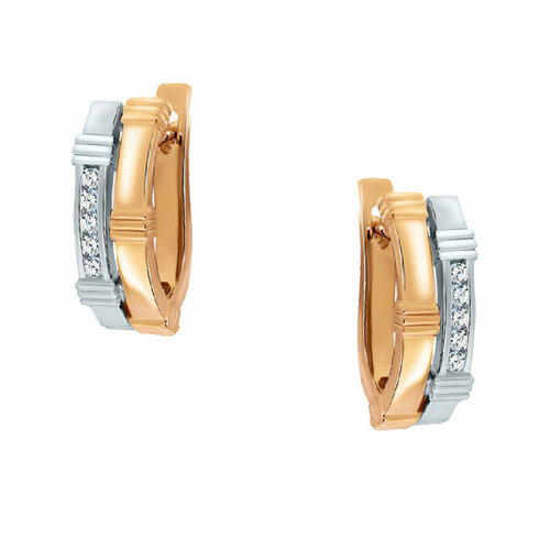 Серьги Brilliant Style, красное золото, 585 проба, бриллиант, золотой, красный