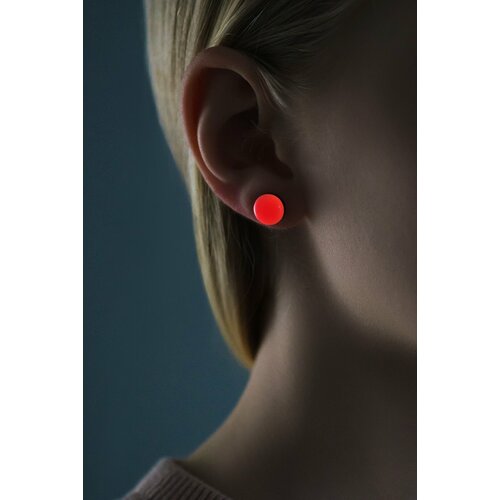 Серьги пусеты Слонвиш, дерево, эмаль, розовый