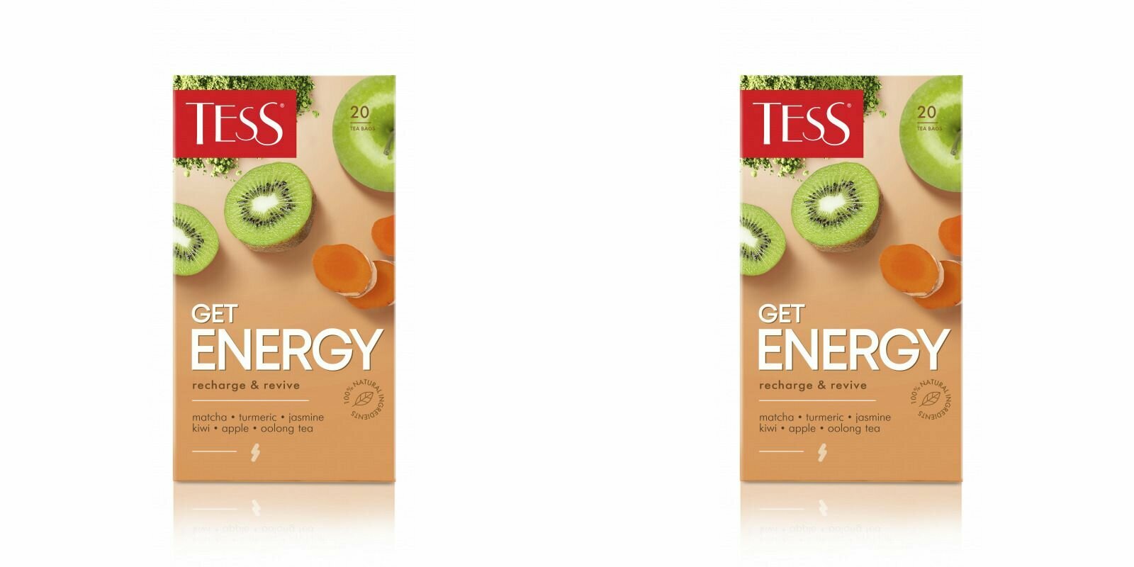 Tess Чай в пакетиках Get Energy улун с добавками, 20 шт, 2 уп