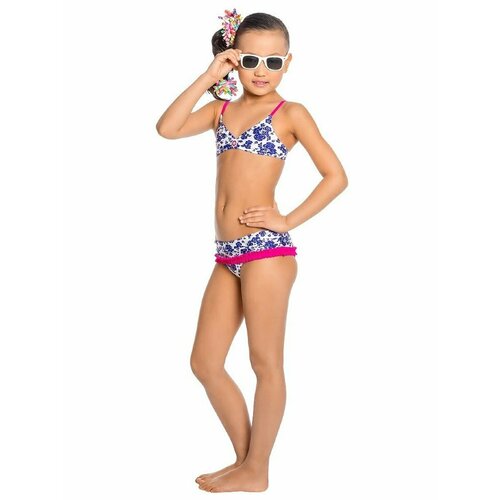 фото Купальник arina, размер 104-110, синий, белый