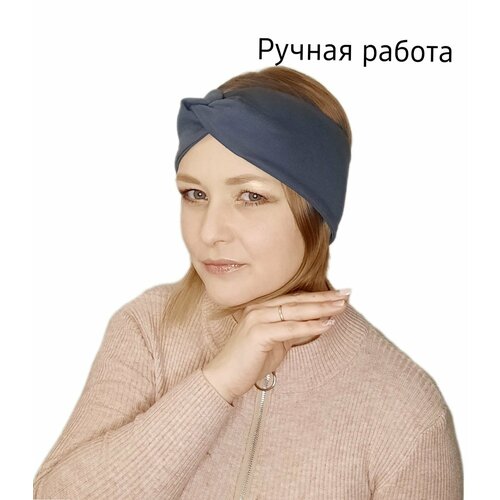 фото Повязка повязка на голову женская, размер onesize, серый нет бренда