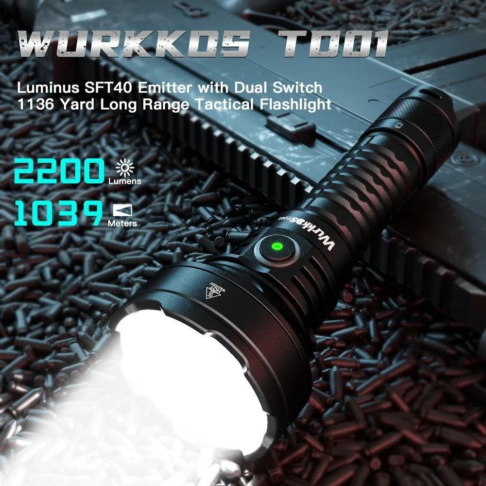 фото Фонарь ручной TD01 Black 6000-6500К SFT40 "Wurkkos"
