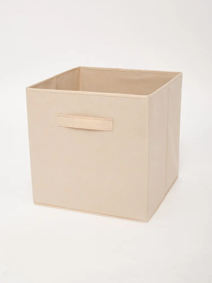 Стеллажный складной короб для хранения вещей, 31*31*31 см, бежевый - фотография № 8