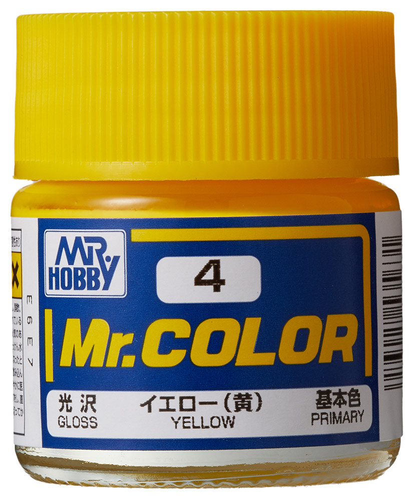 Краска акриловая на специальном разбавителе MR.HOBBY Mr.Color Yellow, 10 мл.