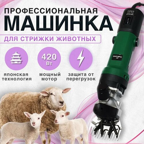 Профессиональная машинка для стрижки овец грубошерстных и курдючных пород Takumi 420 (6 скоростей, 420 Вт) + смазка для редуктора