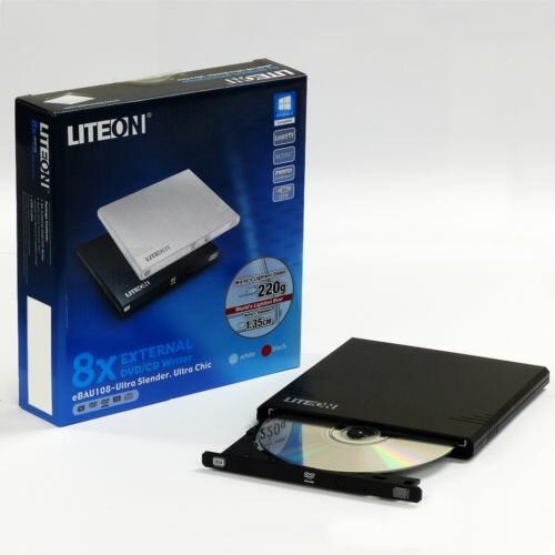 DVD привод внешний оптический DVD-RW LITE-ON eBAU108-Ultra Slenter черный USB 20