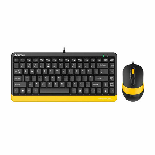 комплект клавиатура мышь a4 tech fstyler f1110 черный желтый usb мультимедийная f1110 bumblebee Набор клавиатура+мышь проводные A4Tech Fstyler F1110, USB черный/желтый