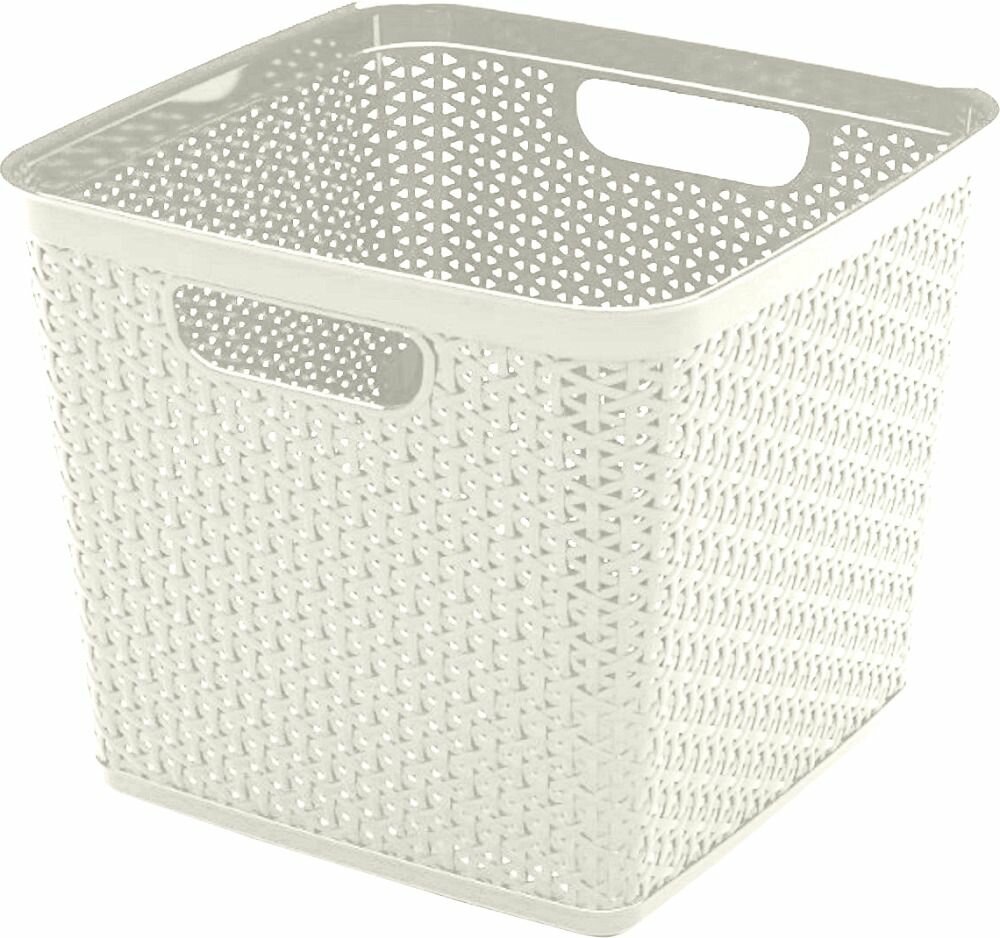 фото Корзина для хранения Keeplex Rattan 21 л 29,5х29,5х27,5 см белое облако