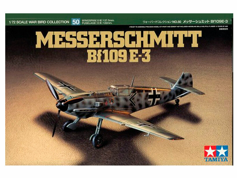 60750 Tamiya Немецкий истребитель Messerschmitt Bf 109E-3 (1:72)