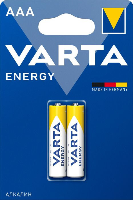 Батарейка Varta ENERGY LR03 AAA BL2 Alkaline 1.5V (4103) (2/20/100) (2 шт.) Varta ENERGY LR03 AAA (04103229412) - фото №6