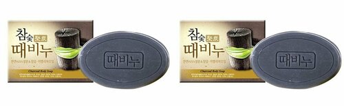 Mukunghwa Мыло туалетное Hardwood Charcoal Scrub Soap, 100 г, 2 шт