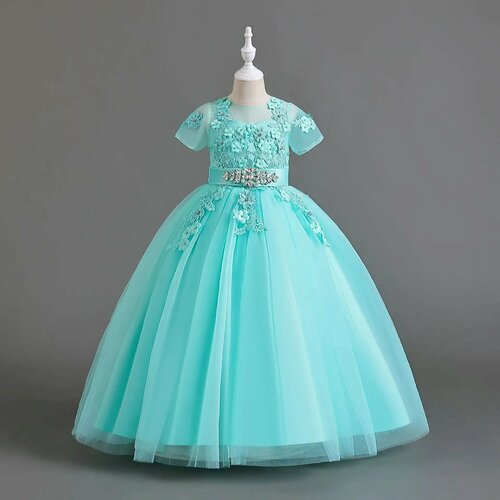Платье, размер 110, зеленый праздничное платье для девочки наряд для девочки платье для выпускного утренника