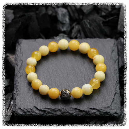 Браслет-нить DREVO Чарующий янтарный браслет 14,26 гр., серебро, 925 проба, золочение, янтарь, длина 18 см.