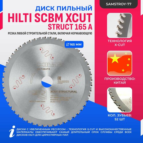 Диск циркулярной пилы HILTI SCBM XCut Struct 165 мм x 20 мм