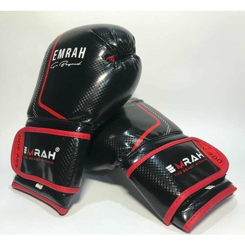 фото Боксерские перчатки emrah esv300 (16oz, черный-красный) ratnik